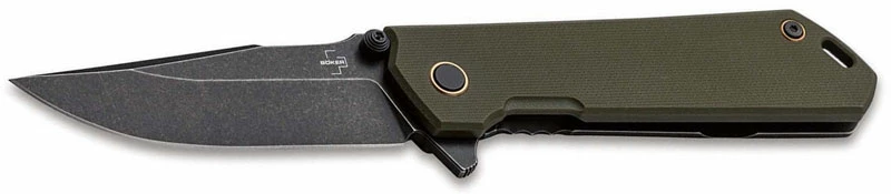 Boker Knives Boker Kihon Assisted G10 01BO164 - Lucas Burnley EDC - Dark Stonewash D2 Harpoon - Green G10 And Dark Stonewash SS - Assisted Flipper Folder 6 Boker Knives Boker Kihon Assisted G10 01BO164 - Lucas Burnley EDC - Dark Stonewash D2 Harpoon - Green G10 And Dark Stonewash SS - Assisted Flipper Folder - Image 4