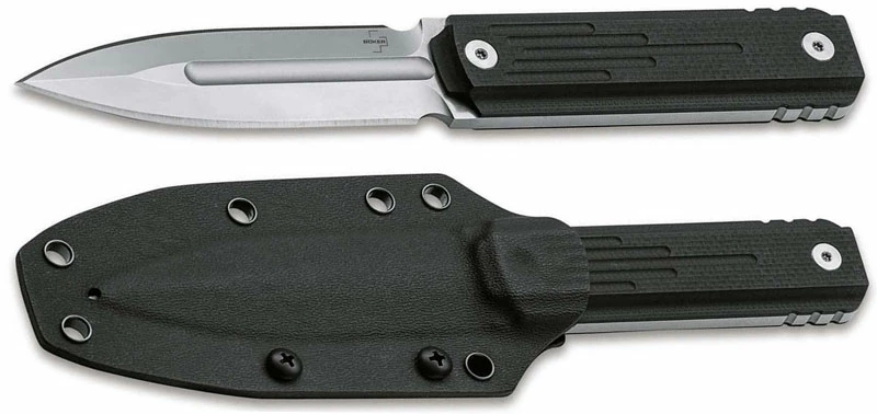 Boker Knives Boker Omerta 02BO032 - Jason Stout Dagger - Stonewash Carbon Steel Double Edge - Black G10 4 Boker Knives Boker Omerta 02BO032 - Jason Stout Dagger - Stonewash Carbon Steel Double Edge - Black G10 - Image 2