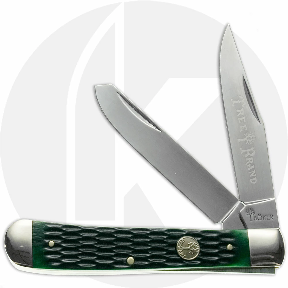 Boker Knives Boker Trapper Knife 110831 - D2 Steel Blades - Jigged Green Bone - German Import 3 Boker Knives Boker Trapper Knife 110831 - D2 Steel Blades - Jigged Green Bone - German Import