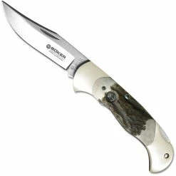 Boker Knives Boker Lock Blade Hunter, Stag, BK-2004ST