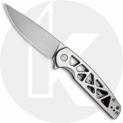 CIVIVI Knives CIVIVI Perf Knife C20006-A - Value Price EDC - Stonewash Nitro-V Drop Point - Skeletonized Stainless Steel - Frame Lock - Flipper Folder