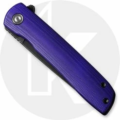 CIVIVI Knives CIVIVI Bo C20009B-5 - Black Stonewash Nitro-V - Purple G10 - Liner Lock Flipper Folder -Cheap Case Knives Store C20009B 5 Bo CLOSED FRONT