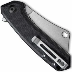 CIVIVI Knives CIVIVI Mini Mastodon Knife C2011C - Stonewash Cleaver Style Blade - Black G10 - Liner Lock Flipper Folder -Cheap Case Knives Store C2011C CLOSED BACK