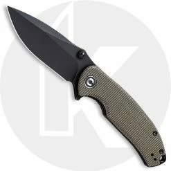 CIVIVI Knives CIVIVI Pintail C2020C - Black Stonewash S35VN Drop Point - Dark Green Micarta - Liner Lock Flipper Folder
