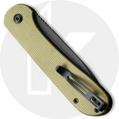 CIVIVI Knives CIVIVI Button Lock Elementum C2103B - Black Stonewash 14C28N - Olive Micarta - Manual Action - Button Lock Folder 7 CIVIVI Knives CIVIVI Button Lock Elementum C2103B - Black Stonewash 14C28N - Olive Micarta - Manual Action - Button Lock Folder -Cheap Case Knives Store C2103B Button Lock Elementum CLOSED BACK