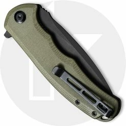 CIVIVI Knives CIVIVI Praxis Knife C803F - Value Price EDC - Black Stonewash Drop Point - OD Green G10 - Liner Lock Flipper Folder -Cheap Case Knives Store C803F CLOSED BACK