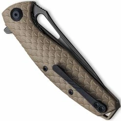 CIVIVI Knives CIVIVI Wyvern Knife C902F - Black Stonewash D2 Drop Point - Tan FRN - Liner Lock Flipper Folder -Cheap Case Knives Store C902F CLOSED BACK