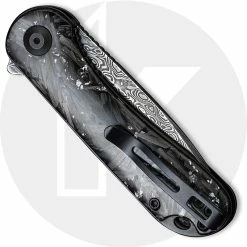 CIVIVI Knives CIVIVI Elementum C907C-DS2 - Black Damascus Drop Point - Shredded CF / Silvery Shred - Liner Lock Flipper Folder -Cheap Case Knives Store C907C DS2 Elementum CLOSED BACK