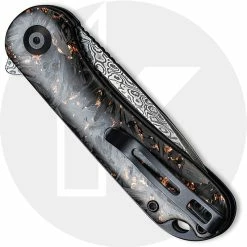 CIVIVI Knives CIVIVI Elementum C907C-DS3 - Black Damascus Drop Point - Shredded CF / Copper Shred - Liner Lock Flipper Folder 7 CIVIVI Knives CIVIVI Elementum C907C-DS3 - Black Damascus Drop Point - Shredded CF / Copper Shred - Liner Lock Flipper Folder -Cheap Case Knives Store C907C DS3 Elementum CLOSED BACK