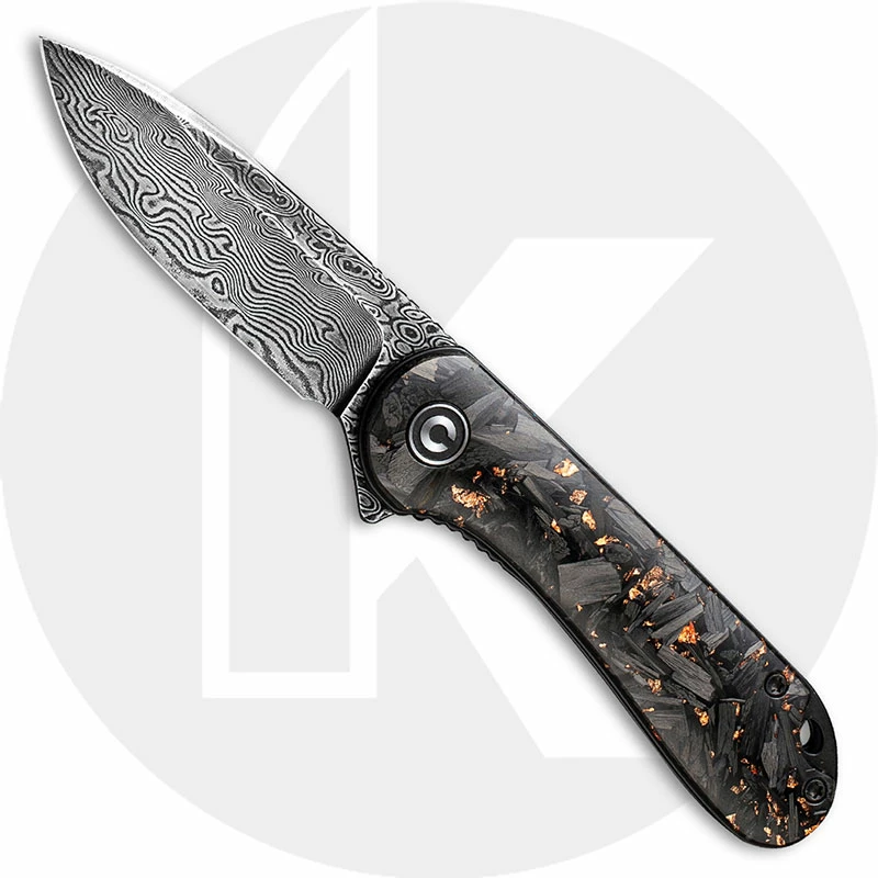 CIVIVI Knives CIVIVI Elementum C907C-DS3 - Black Damascus Drop Point - Shredded CF / Copper Shred - Liner Lock Flipper Folder 3 CIVIVI Knives CIVIVI Elementum C907C-DS3 - Black Damascus Drop Point - Shredded CF / Copper Shred - Liner Lock Flipper Folder
