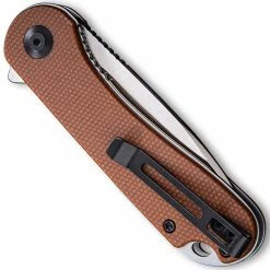 CIVIVI Knives CIVIVI Elementum Knife C907M - Satin D2 Drop Point - Brown Micarta - Liner Lock Flipper Folder -Cheap Case Knives Store C907M CLOSED BACK