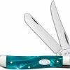 Case Knives Case Mini Trapper Knife 18587 Aqua Kirinite SparXX 10207SS