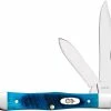 Case Knives Case Small Swell Center Jack Knife 25587 - Caribbean Blue Bone - 6225 1 / 2SS -Cheap Case Knives Store CA 25587