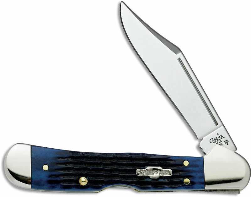 Case Knives: Case Mini CopperLock Knife, Blue Bone, CA-2864 3 Case Knives: Case Mini CopperLock Knife, Blue Bone, CA-2864