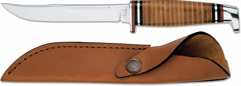 Case Knives: Case Hunting Knife, 5" Finn With Leather Handle, CA-381 4 Case Knives: Case Hunting Knife, 5" Finn With Leather Handle, CA-381 - Image 2