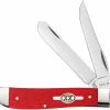 Case Knives Case Mini Trapper Knife 45402 Smooth Red G10 10207SS