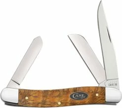 Case Knives Case Medium Stockman Knife 47122 - Yellow Curly Oak - 7318SS