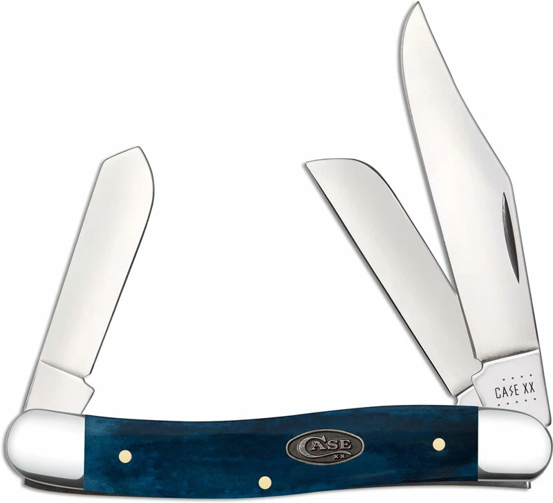 Case Knives Case Stockman Knife 52805 Smooth Mediterranean Blue Bone 6347SS 3 Case Knives Case Stockman Knife 52805 Smooth Mediterranean Blue Bone 6347SS