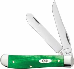 Case Knives Case Mini Trapper Knife 52824 Smooth Brilliant Green Bone 6207SS