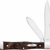 Case Knives Case Small Swell Center Jack Knife 64061 - Brown Maple Burl Wood - 7225 1 / 2SS -Cheap Case Knives Store CA 64061