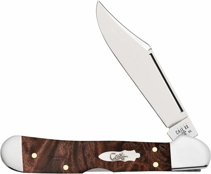 Case Knives Case Mini CopperLock Knife 64067 - Brown Maple Burl Wood - 71749LSS 3 Case Knives Case Mini CopperLock Knife 64067 - Brown Maple Burl Wood - 71749LSS