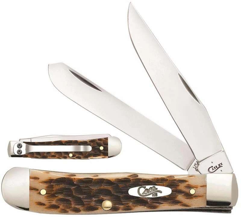 Case Knives Case Trapper With Clip 06540 Amber Bone SS 6254CSS 3 Case Knives Case Trapper With Clip 06540 Amber Bone SS 6254CSS