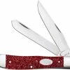 Case Knives Case Trapper Knife 67000 - Ruby Stardust Kirinite - 10254SS -Cheap Case Knives Store CA 67000