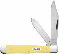 Case Knives Case Small Swell Center Jack Knife 81097 - Smooth Yellow Synthetic SS - 3225 1 / 2SS