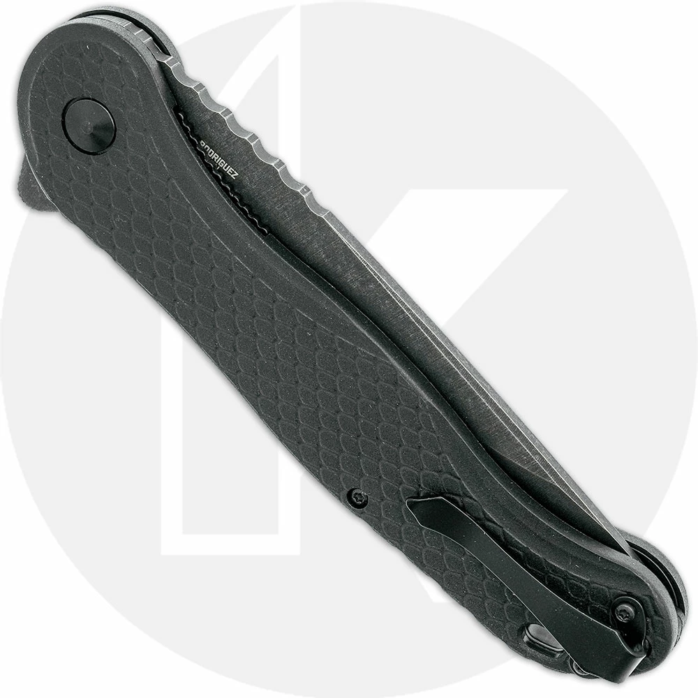 CRKT Knives CRKT Taco Viper Assisted 2267 - Part Serrated Black Stonewash Drop Point - Black GRN - Liner Lock Flipper Folder 5 CRKT Knives CRKT Taco Viper Assisted 2267 - Part Serrated Black Stonewash Drop Point - Black GRN - Liner Lock Flipper Folder - Image 3