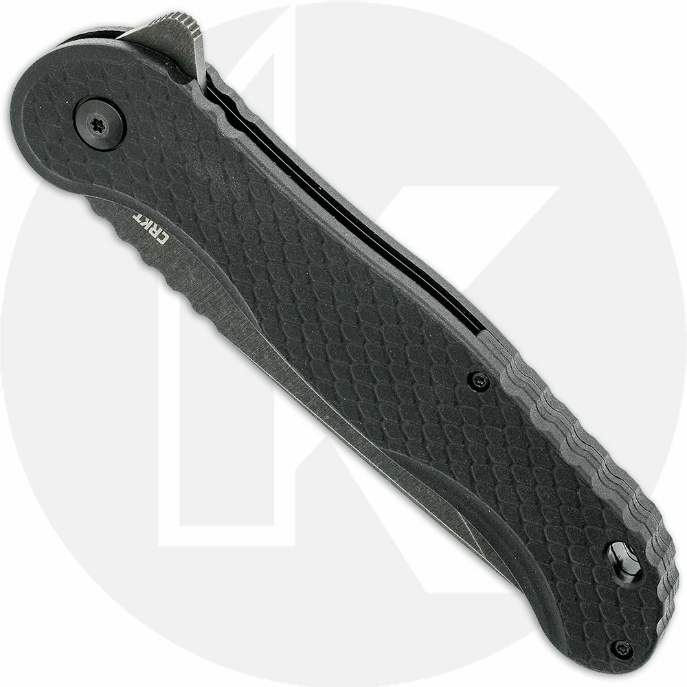 CRKT Knives CRKT Taco Viper Assisted 2267 - Part Serrated Black Stonewash Drop Point - Black GRN - Liner Lock Flipper Folder 4 CRKT Knives CRKT Taco Viper Assisted 2267 - Part Serrated Black Stonewash Drop Point - Black GRN - Liner Lock Flipper Folder - Image 2