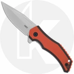 CRKT Knives CRKT Fawkes 2372 - Alan Folts Assisted EDC - Bead Blast Clip Point - Dual Layer Orange G10 - Liner Lock Flipper Folder