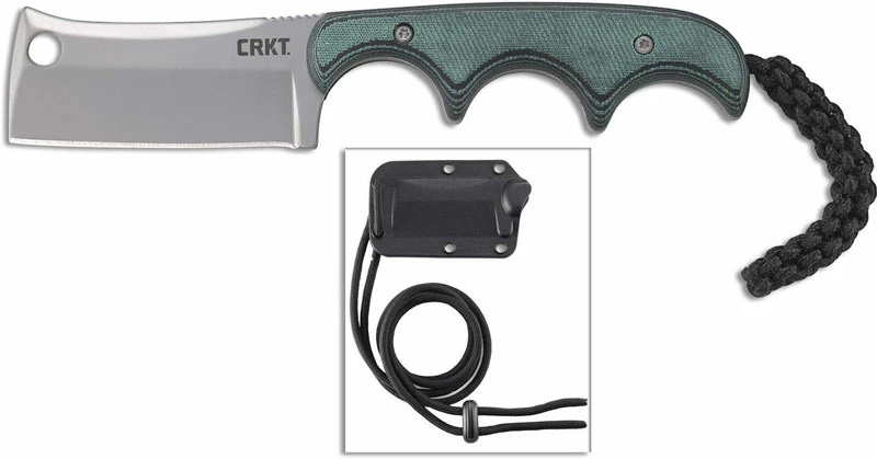 CRKT Knives CRKT Minimalist Cleaver - 2383 - Alan Folts - Neck Knife - Bead Blast Fixed Blade - Finger Grooved Handle 4 CRKT Knives CRKT Minimalist Cleaver - 2383 - Alan Folts - Neck Knife - Bead Blast Fixed Blade - Finger Grooved Handle - Image 2