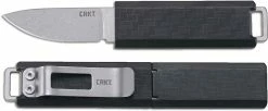 CRKT Knives CRKT Scribe Knife - 2425 - TJ Schwarz - Stonewash Drop Point Fixed Blade - Black GRN Handle -Cheap Case Knives Store CR 2425