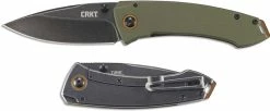 CRKT Knives CRKT Tuna 2520 - Lucas Burnley EDC - Black Stonewash Drop Point - Green G10 And Black Stonewash SS - Frame Lock Folder -Cheap Case Knives Store CR 2520