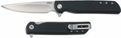 CRKT Knives CRKT LCK Plus 3801 - Matthew Lerch Assisted EDC - Satin Drop Point - Black GRN - Liner Lock Flipper Folder -Cheap Case Knives Store CR 3801