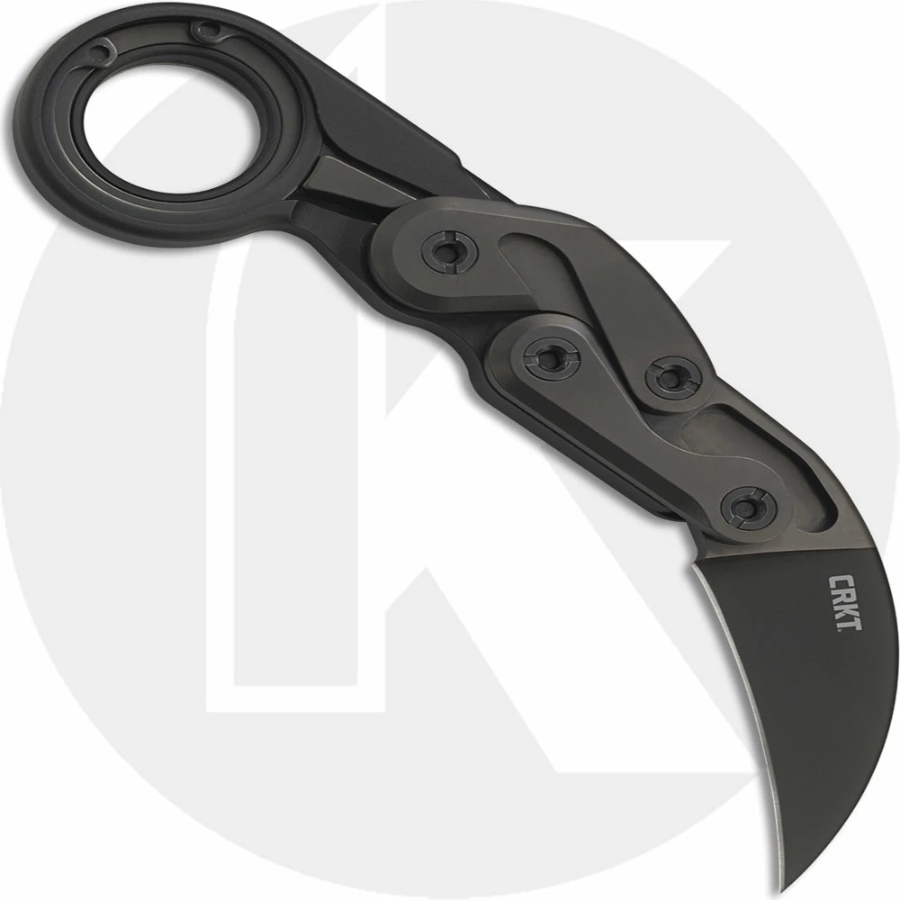 CRKT Knives CRKT Provoke 4040 Joe Caswell Black Karambit Folder Kinematic Action Aluminum Handle With Ring Pommel 3 CRKT Knives CRKT Provoke 4040 Joe Caswell Black Karambit Folder Kinematic Action Aluminum Handle With Ring Pommel