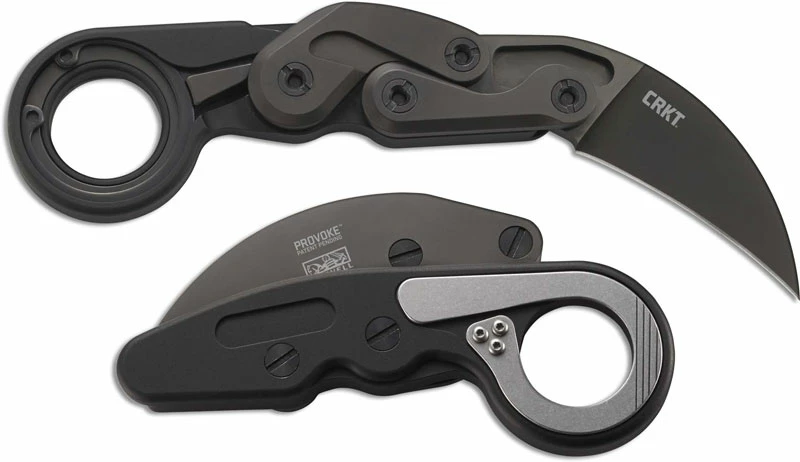 CRKT Knives CRKT Provoke 4040 Joe Caswell Black Karambit Folder Kinematic Action Aluminum Handle With Ring Pommel 4 CRKT Knives CRKT Provoke 4040 Joe Caswell Black Karambit Folder Kinematic Action Aluminum Handle With Ring Pommel - Image 2