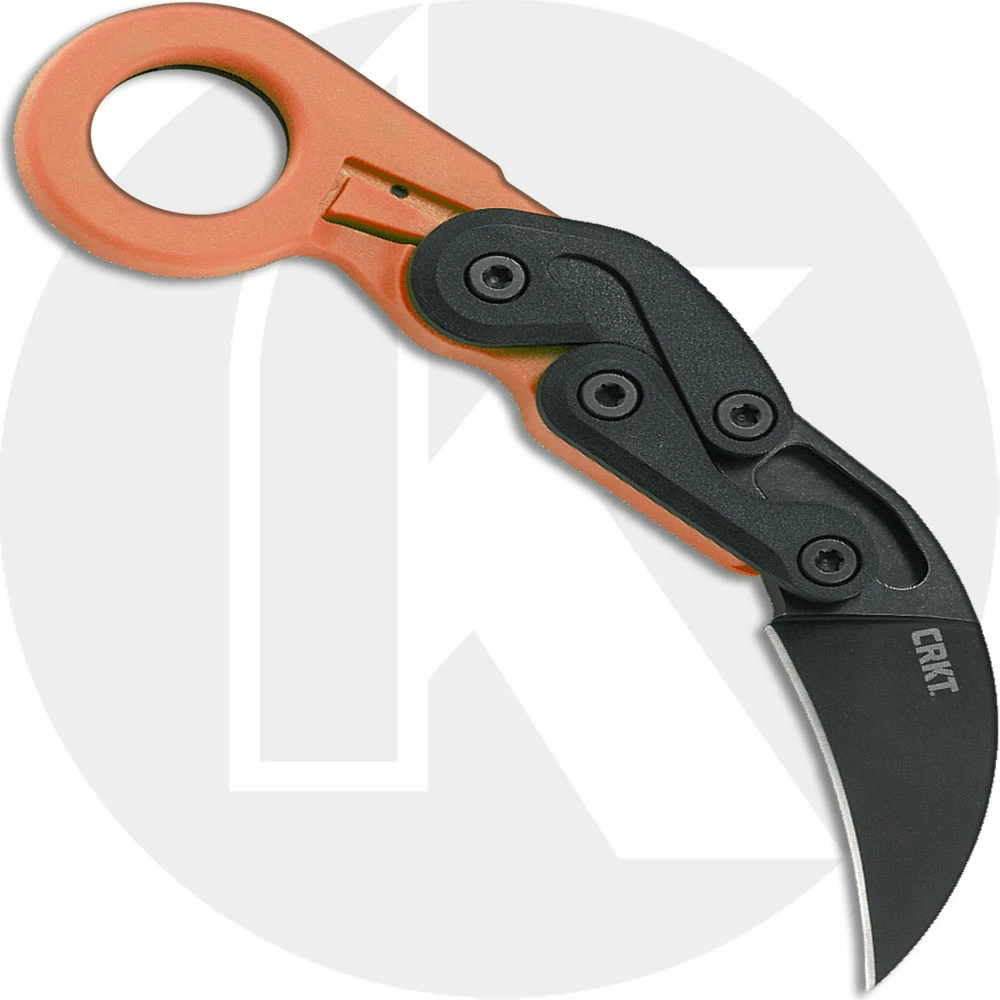 CRKT Knives CRKT Provoke Orange 4041O - Joe Caswell - Karambit Folder - Black Stonewash - Kinematic Action - Orange Grivory - Ring Pommel 3 CRKT Knives CRKT Provoke Orange 4041O - Joe Caswell - Karambit Folder - Black Stonewash - Kinematic Action - Orange Grivory - Ring Pommel