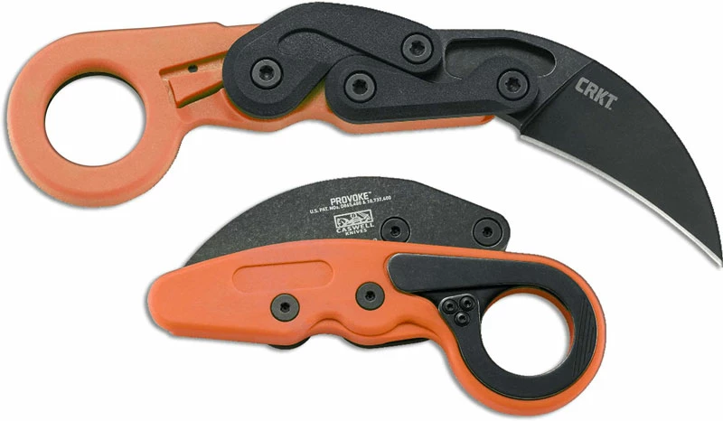 CRKT Knives CRKT Provoke Orange 4041O - Joe Caswell - Karambit Folder - Black Stonewash - Kinematic Action - Orange Grivory - Ring Pommel 4 CRKT Knives CRKT Provoke Orange 4041O - Joe Caswell - Karambit Folder - Black Stonewash - Kinematic Action - Orange Grivory - Ring Pommel - Image 2