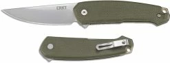 CRKT Knives CRKT Tueto 5325 - Jesper Voxnaes Assisted EDC - Satin Drop Point - OD G10 - Liner Lock Flipper Folder -Cheap Case Knives Store CR 5325