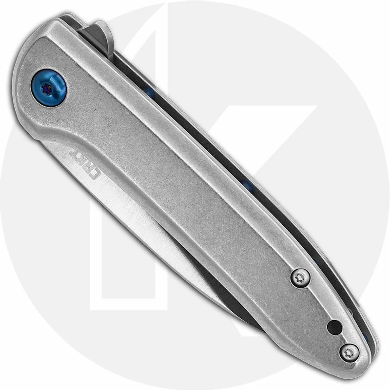 CRKT Knives CRKT Delineation 5385 - Eric Ochs Assisted EDC - Satin Drop Point - Stonewash Stainless Steel - Flipper Folder 4 CRKT Knives CRKT Delineation 5385 - Eric Ochs Assisted EDC - Satin Drop Point - Stonewash Stainless Steel - Flipper Folder - Image 2