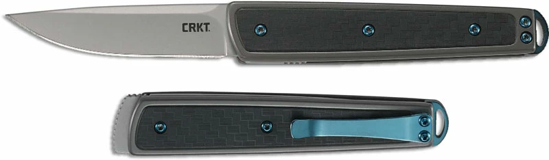 CRKT Knives CRKT Symmetry 7190 - Richard Rogers EDC - Bead Blast Drop Point - SS With Black GRN Inlay - Slip Joint Folder 4 CRKT Knives CRKT Symmetry 7190 - Richard Rogers EDC - Bead Blast Drop Point - SS With Black GRN Inlay - Slip Joint Folder - Image 2