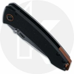 CRKT Knives CRKT Tuna Compact 2522 - Lucas Burnley EDC - Stonewash Drop Point - Black G10 And SS - Frame Lock Folder -Cheap Case Knives Store CRKT 2522 CLOSED FRONT