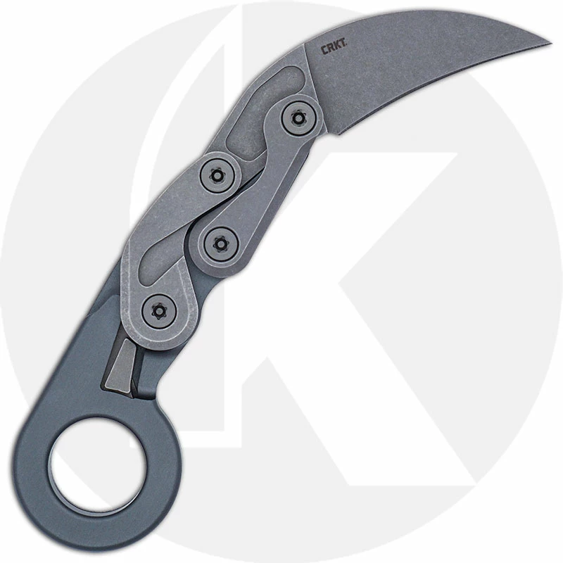CRKT Knives CRKT Provoke Compact 4045 - Joe Caswell - Karambit Folder - Stonewash D2 - Kinematic Action - Dark Gray Aluminum - Ring Pommel 4 CRKT Knives CRKT Provoke Compact 4045 - Joe Caswell - Karambit Folder - Stonewash D2 - Kinematic Action - Dark Gray Aluminum - Ring Pommel - Image 2