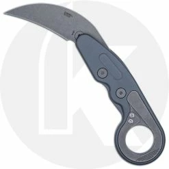 CRKT Knives CRKT Provoke Compact 4045 - Joe Caswell - Karambit Folder - Stonewash D2 - Kinematic Action - Dark Gray Aluminum - Ring Pommel