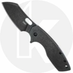 CRKT Knives CRKT Pilar Large Black 5315KS - Jesper Voxnaes EDC - Black Stonewash Wharncliffe - Flipper Folder