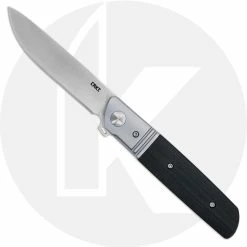 CRKT Knives CRKT Bamboozled Assisted 5720 - Satin Drop Point - Black G10 With SS Bolster - Liner Lock Flipper Folder