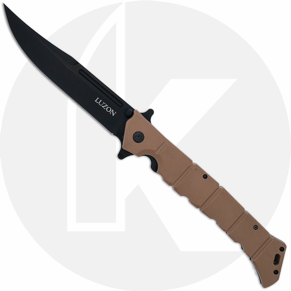 Cold Steel Knives Cold Steel Large Luzon - Black Clip Point - Desert Tan GFN - 20NQX-DTBK 3 Cold Steel Knives Cold Steel Large Luzon - Black Clip Point - Desert Tan GFN - 20NQX-DTBK