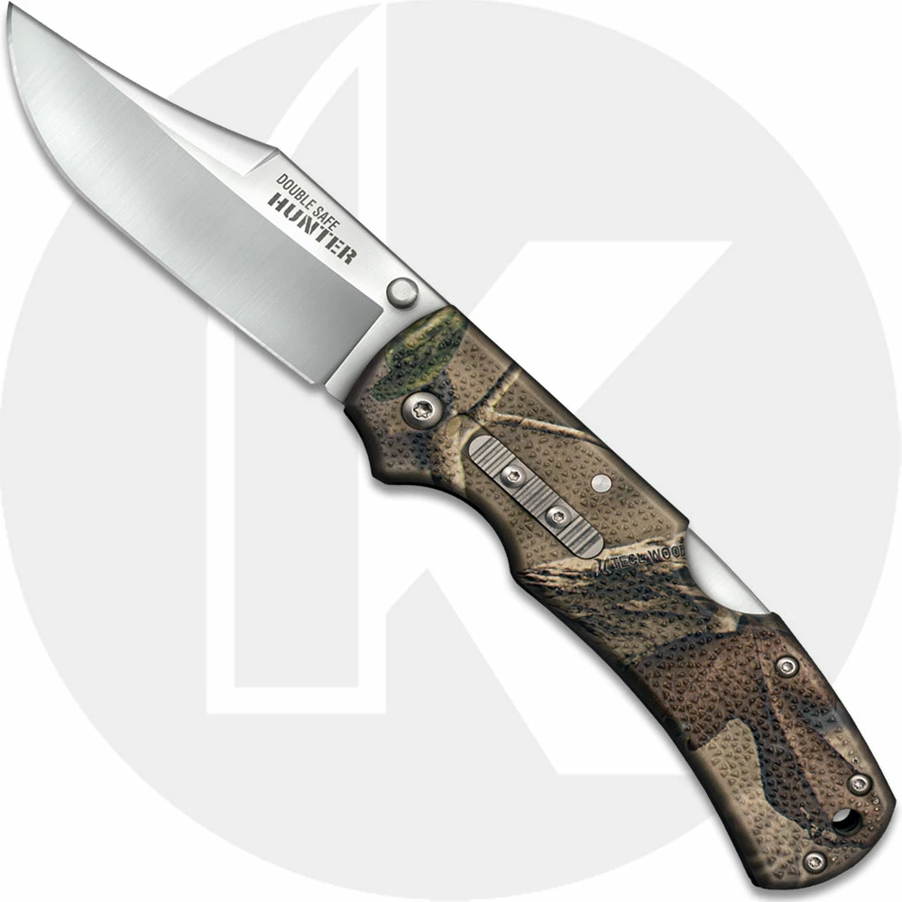 Cold Steel Knives Cold Steel Double Safe Hunter 23JD - Value Priced Folding Hunter - Satin Clip Point - Camo GFN - Rocker Lock 3 Cold Steel Knives Cold Steel Double Safe Hunter 23JD - Value Priced Folding Hunter - Satin Clip Point - Camo GFN - Rocker Lock