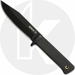 Cold Steel Knives Cold Steel SRK Compact Knife 49LCKD - Value Priced - Black SK-5 Clip Point Fixed Blade - Kray Ex Handle